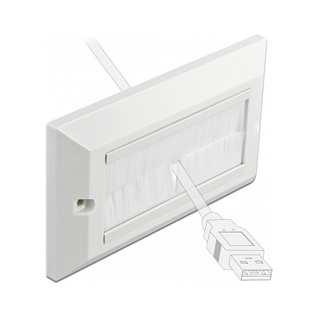 Pokrovna ploča za kabele DELOCK 66496 (146 x 86 mm, s bijelim četkicama, za ugradbenu kutiju)-2
