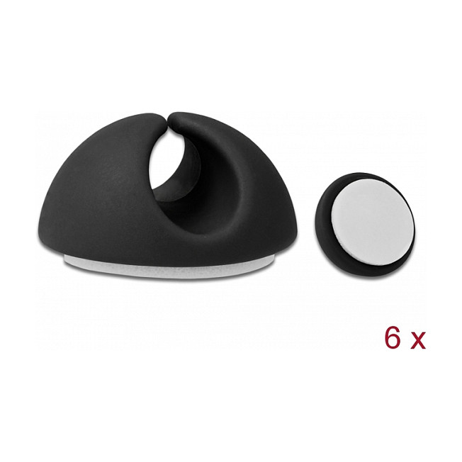 Organizator kabela DELOCK Set 6 komada samoljepljivi (crni)-3