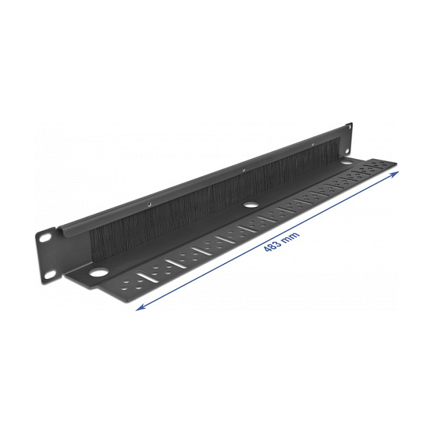 Panel za organizaciju kabela DELOCK 19″ s četkom i držačem 1U (za rack ormare)-1