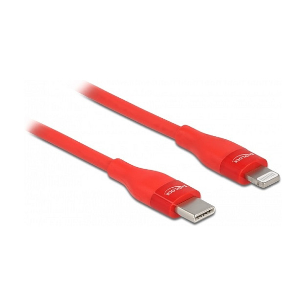 Delock USB-C na Lightning kabel 2m crveni (MFi certificiran, PD 87W)-0