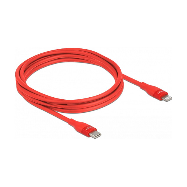 Delock USB-C na Lightning kabel 2m crveni (MFi certificiran, PD 87W)-1