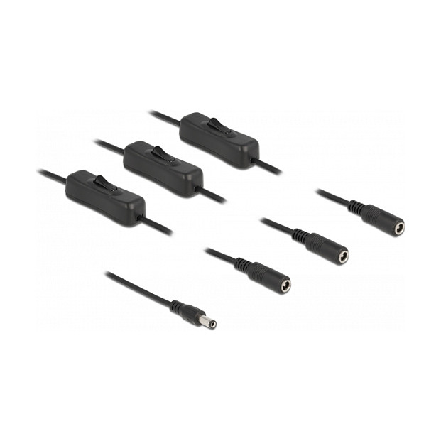 DC razdjelni kabel DELOCK 5.5 x 2.1 mm na 3x DC s prekidačem (1 m, 12V, 3A)-0