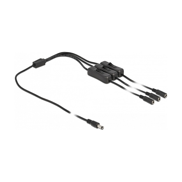 DC razdjelni kabel DELOCK 5.5 x 2.1 mm na 3x DC s prekidačem (1 m, 12V, 3A)-1