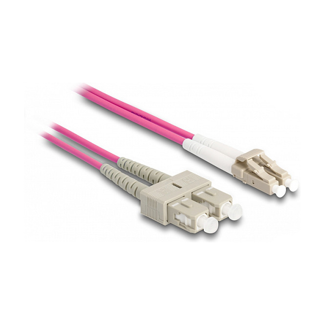 Optički kabel DELOCK LC Duplex na SC Duplex OM4 s metalnom armaturom, 2m-1
