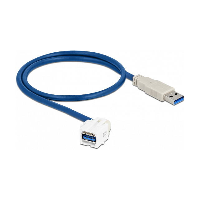 Keystone modul DELOCK 86871 (USB-A Ž na USB-A M, 5 Gbps, 0.5m kabel, bijeli)-0