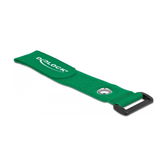 Vezica za kabele DELOCK čičak traka s omčom 280x38mm zelena (3 kom)-0