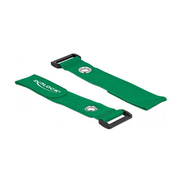 Vezica za kabele DELOCK čičak traka s omčom 280x38mm zelena (3 kom)-1