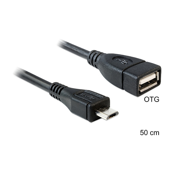 USB OTG Kabel DELOCK 83183 (USB micro-B na USB-A, 50 cm)-0
