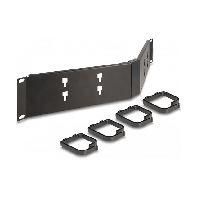 Organizator kabela DELOCK 19" 2U s 4 nosača kutni (za mrežne ormare, čelik)-2
