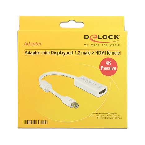 Delock Adapter mini DisplayPort 1.2 na HDMI 4K (Pasivni, 30 Hz) bijeli-0