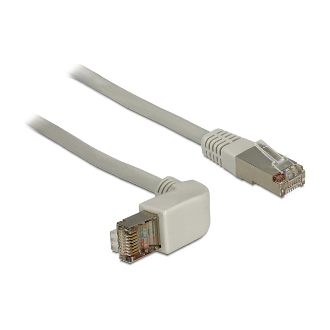 Mrežni kabel DELOCK RJ45 Cat.6A S/FTP (1 m, kutni konektor gore)