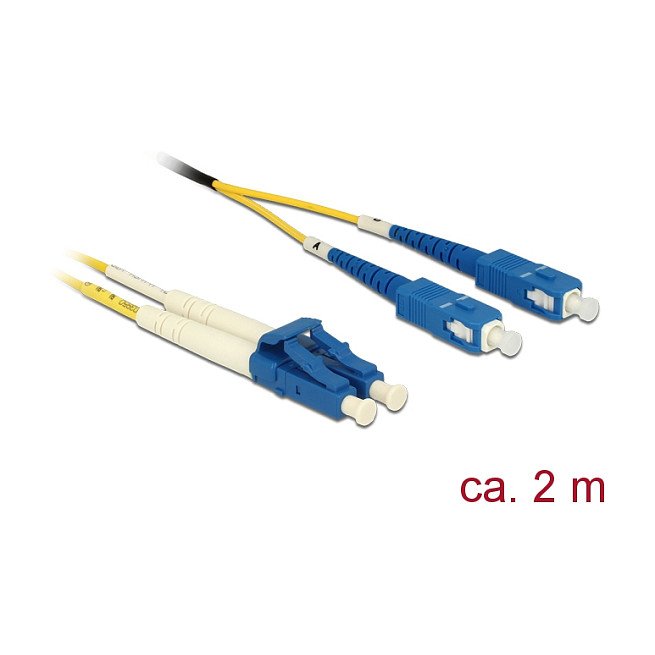 Optički kabel DELOCK LC/UPC na SC/UPC (Singlemode, OS2, Duplex, 2 m)-1