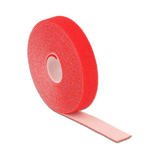Čičak traka DELOCK na kolutu (5 m x 20 mm, crvena)