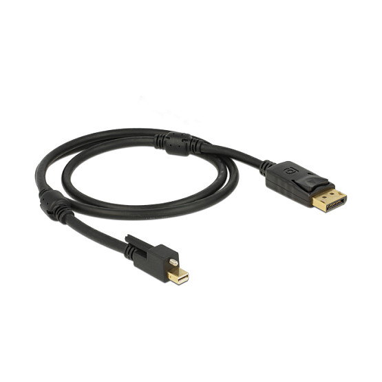 DisplayPort kabel DELOCK Mini DisplayPort 1.2 na DisplayPort (1m, 4K 60Hz, s vijkom)-1