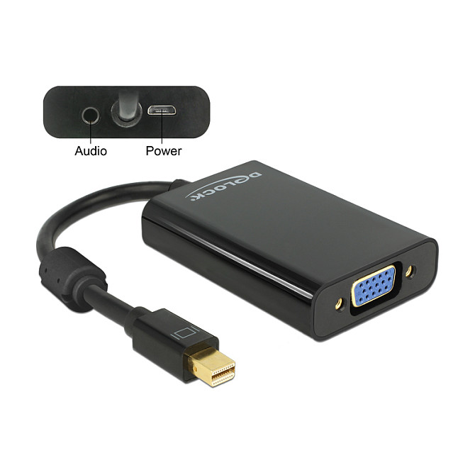 Delock Adapter mini DisplayPort 1.1 na VGA + Audio + USB napajanje (65598)-0