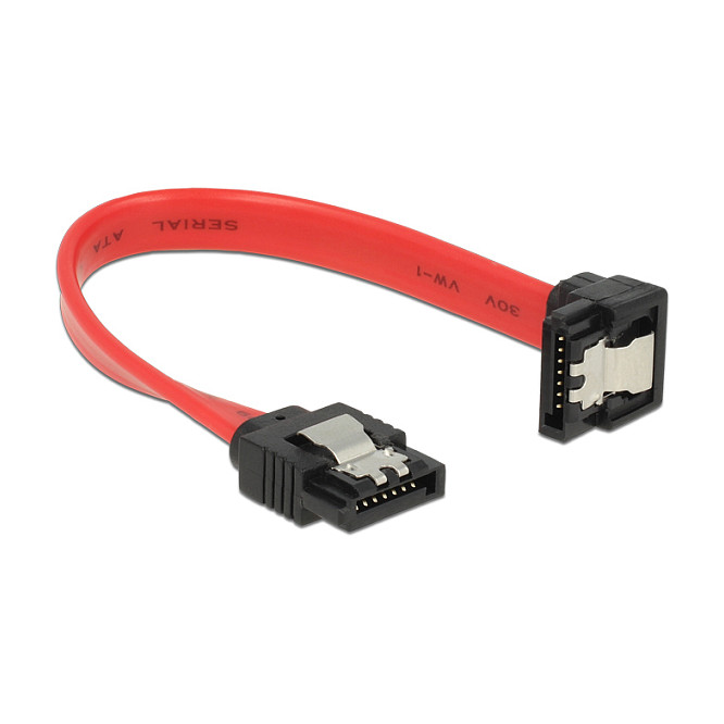 SATA kabel DELOCK 83976 (10 cm, 6 Gb/s, ravni na kutni konektor, crveni)-1
