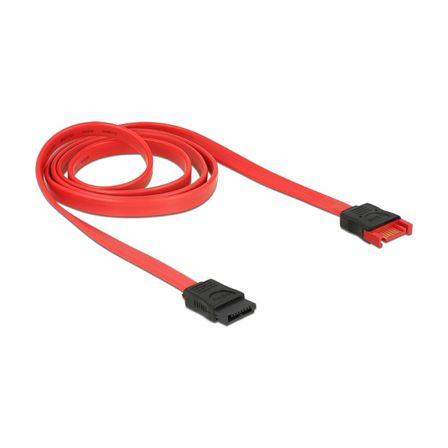 SATA produžni kabel DELOCK 6 Gb/s (7-pinski M > 7-pinski Ž) 100 cm crveni-1
