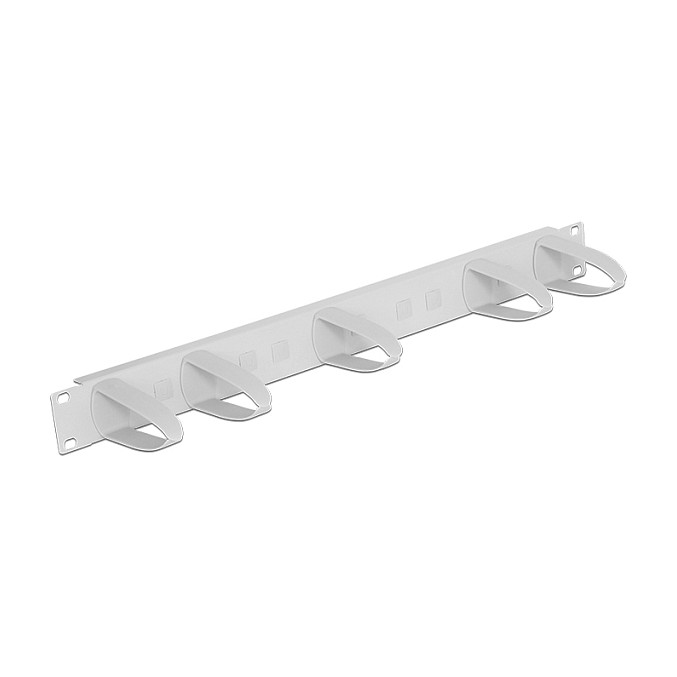 Panel za kabele DELOCK 19" Univerzalni (1U, 5 prstenova, metalni, sivi)