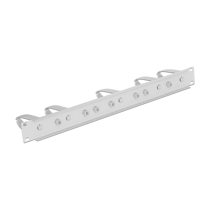 Panel za kabele DELOCK 19" Univerzalni (1U, 5 prstenova, metalni, sivi)-1