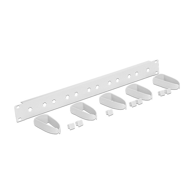 Panel za kabele DELOCK 19" Univerzalni (1U, 5 prstenova, metalni, sivi)-2