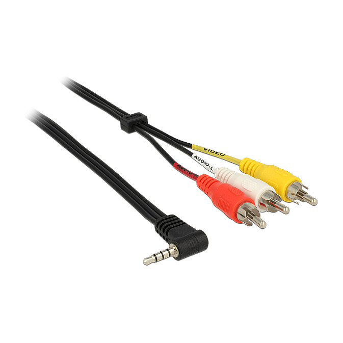 AV Kabel DELOCK 3.5mm 4-pin kutni na 3x RCA (M/M), 1.5m-0