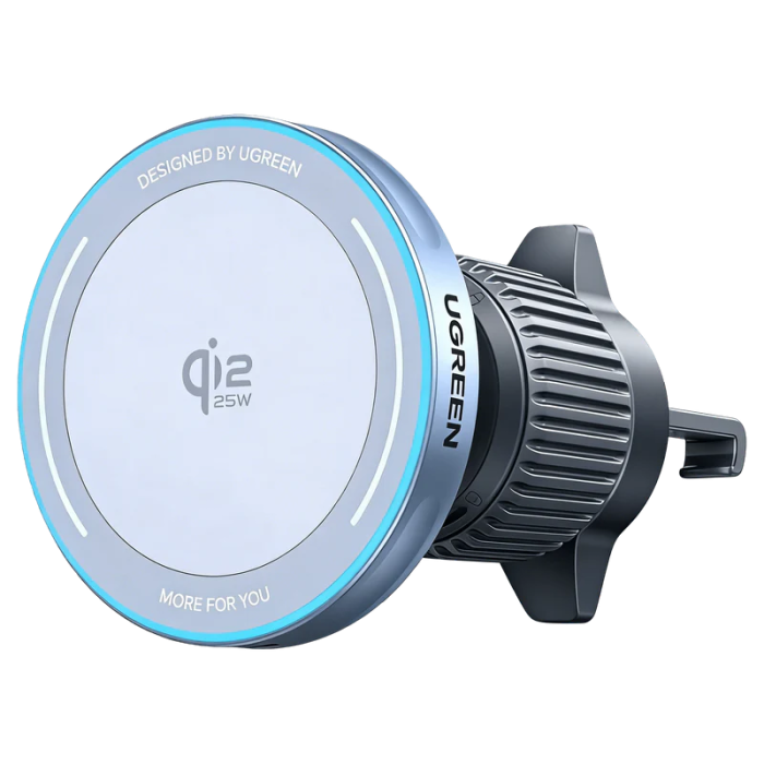Auto držač i bežični punjač UGREEN MagFlow 25W (Qi2, MagSafe kompatibilan, za ventilaciju)