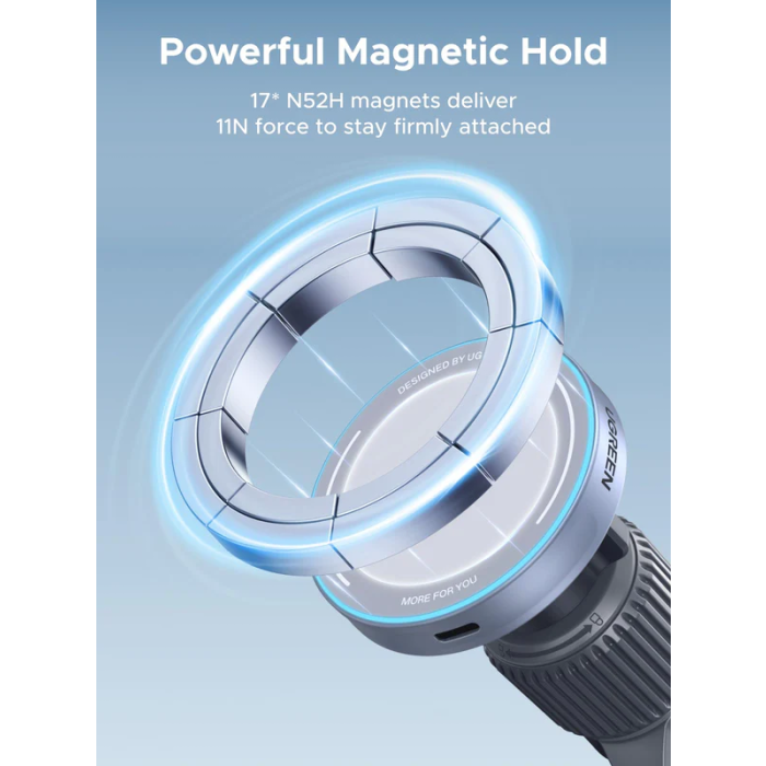 Auto držač i bežični punjač UGREEN MagFlow 25W (Qi2, MagSafe kompatibilan, za ventilaciju)-4