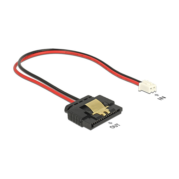 Kabel za napajanje DELOCK 2-pinski na SATA 15-pinski (5V, 20 cm, metalna kopča)-0
