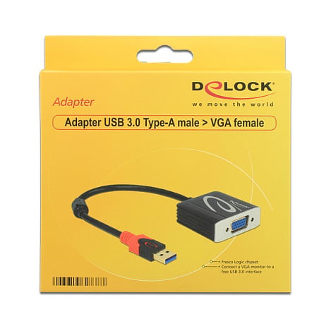 Adapter DELOCK USB 3.0 na VGA (62738, Full HD 1080p, DisplayLink)-1