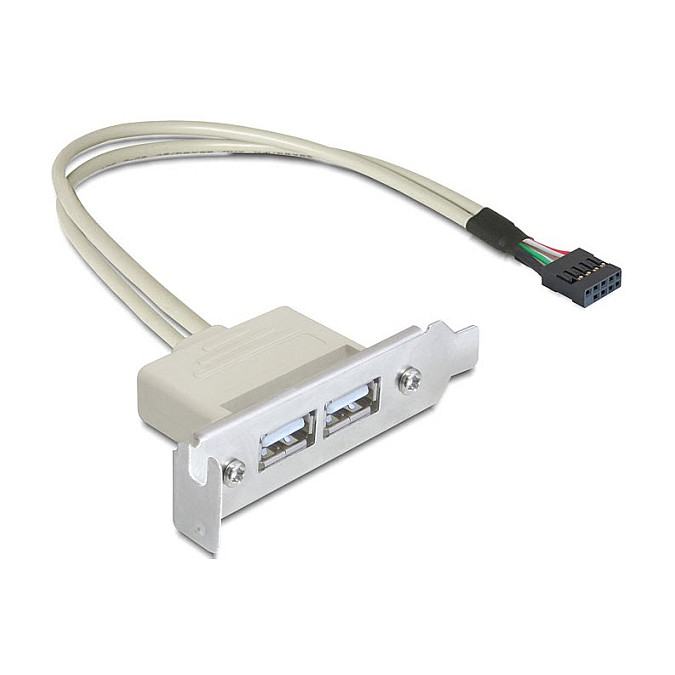 Slot bracket DELOCK 83119 (1x USB 2.0-A ženski na 9-pinski header, Low Profile)
