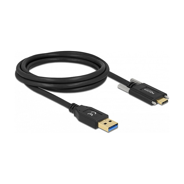 USB-C kabel DELOCK 3.2 Gen 1 (2m, 5 Gbps, 100W PD, E-Marker) crni-1