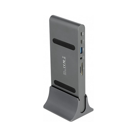 Docking stanica DELOCK 11-u-1 USB-C (2x DisplayPort, HDMI, 3x USB 3.2, LAN, Audio, SD/microSD, 100W PD) siva