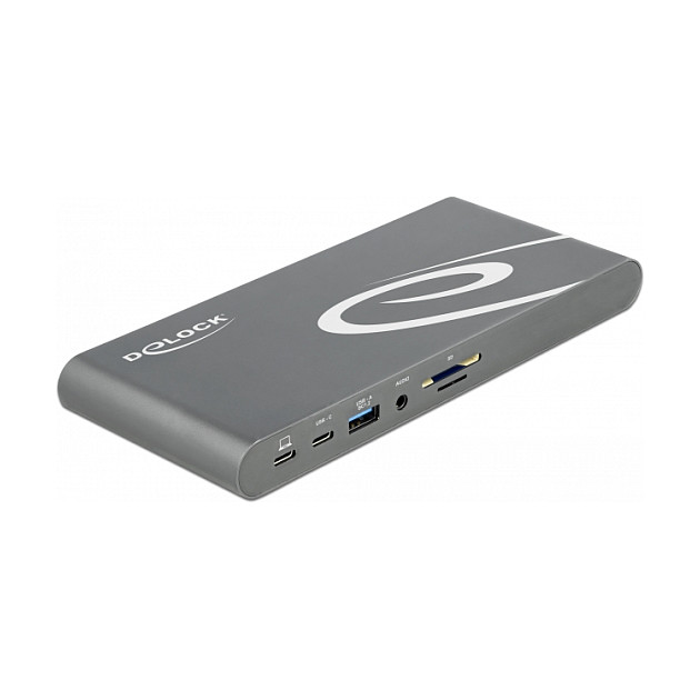 Docking stanica DELOCK 11-u-1 USB-C (2x DisplayPort, HDMI, 3x USB 3.2, LAN, Audio, SD/microSD, 100W PD) siva-2