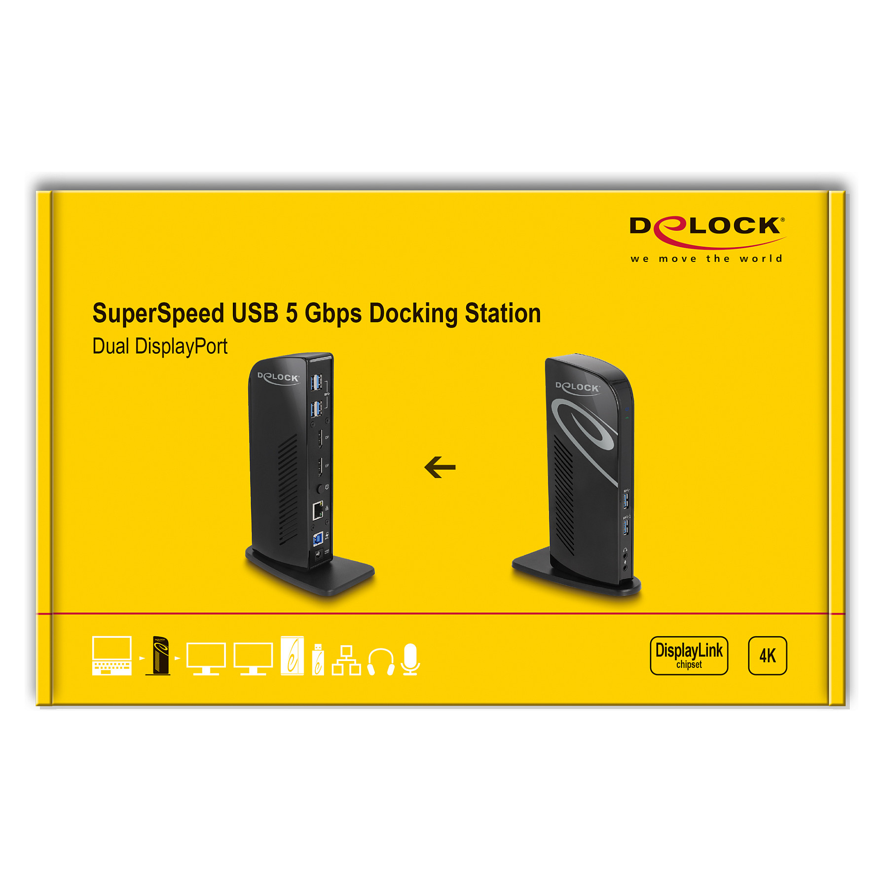 DELOCK 87728 USB-C 11-u-1 priključna stanica (2x DisplayPort 4K, HDMI, 4x USB, LAN, PD 100W)-5