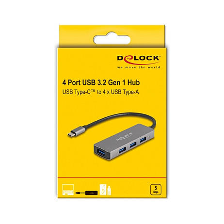 USB-C Hub DELOCK 63173 (4x USB-A 3.2 Gen 1, 5 Gbps, aluminijsko kućište)-2