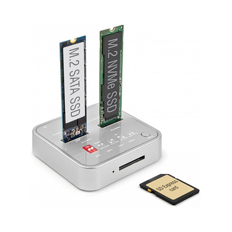 Docking stanica za SSD DELOCK 64138 (2x M.2 NVMe, USB 3.2 Gen 2, Offline kloniranje)-2