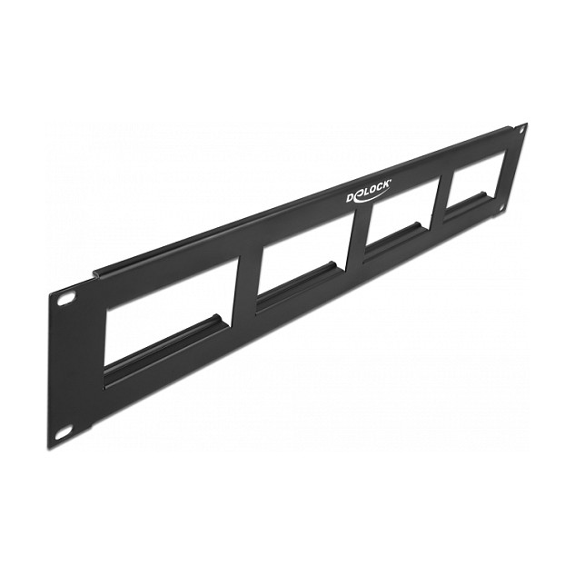 Patch panel DELOCK 19" 2U za 4 modula (4x utor 90.5 x 45.2 mm, metalni, crni)