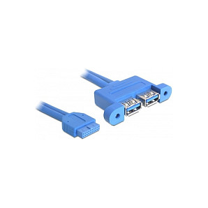 USB 3.0 adapter DELOCK 82941 (19-pin na 2x USB-A, 50 cm, za ugradnju)