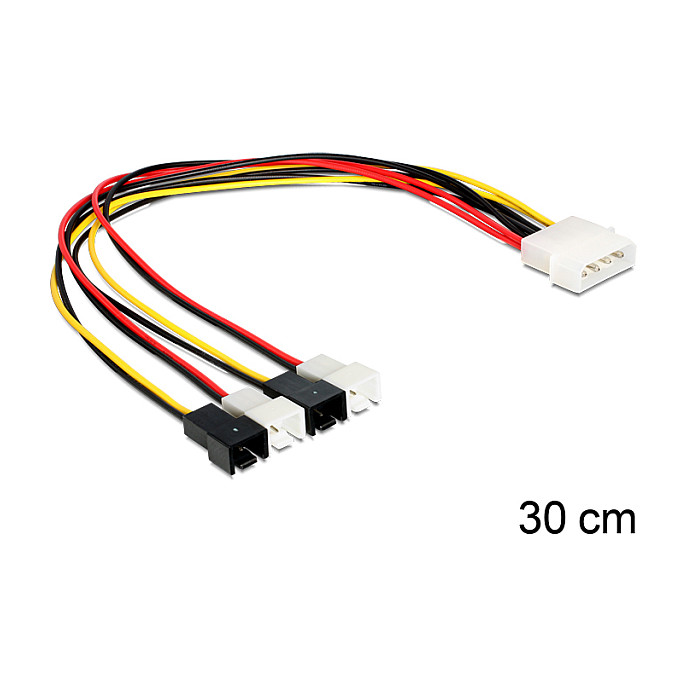 Kabel za napajanje DELOCK Molex 4-pin muški > 2x SATA 15-pin ženski, 15 cm