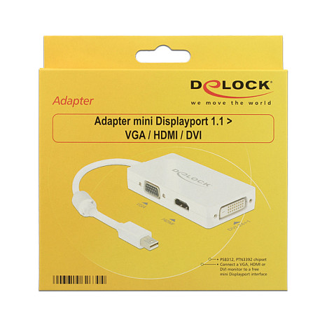 DELOCK Adapter mini DisplayPort na DVI / HDMI / VGA (3-u-1, Full HD)-2