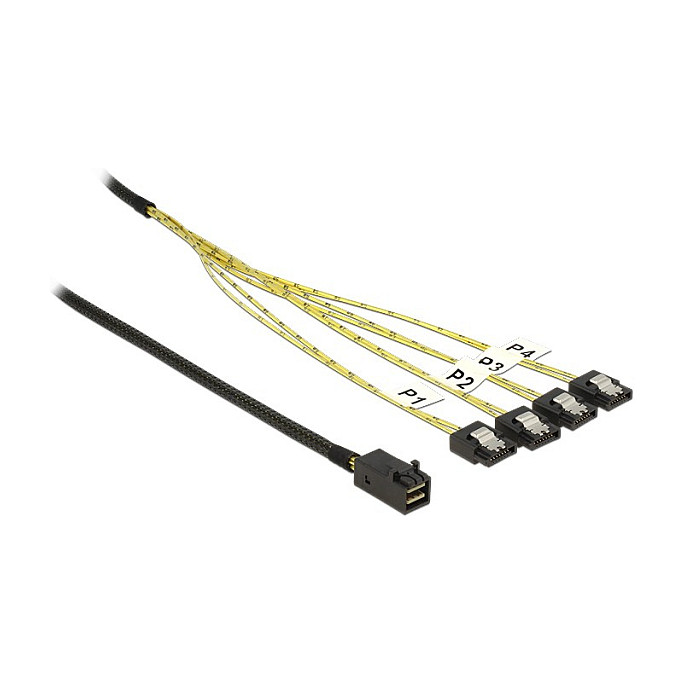 Kabel DELOCK Mini SAS HD SFF-8643 na 4 x SATA 7-pin 1m-0