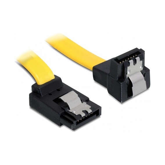 SATA kabel DELOCK 82822 (70 cm, 6 Gb/s, kutni gore/dolje, žuti)