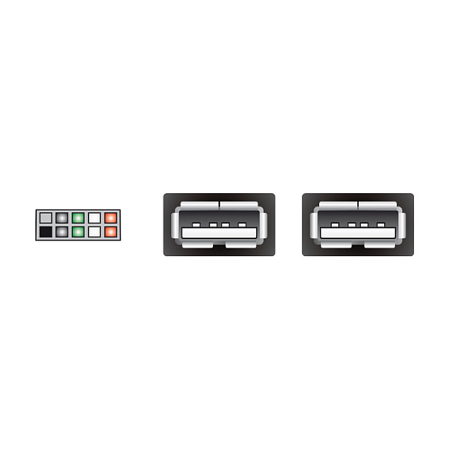 USB kabel DELOCK 83292 (Pin Header na 2x USB 2.0 A ženski, 20 cm)-1
