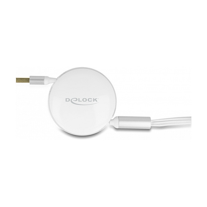 USB kabel DELOCK 3-u-1 na izvlačenje (USB-A na Micro USB + 2x USB-C, 1m, bijeli)-3