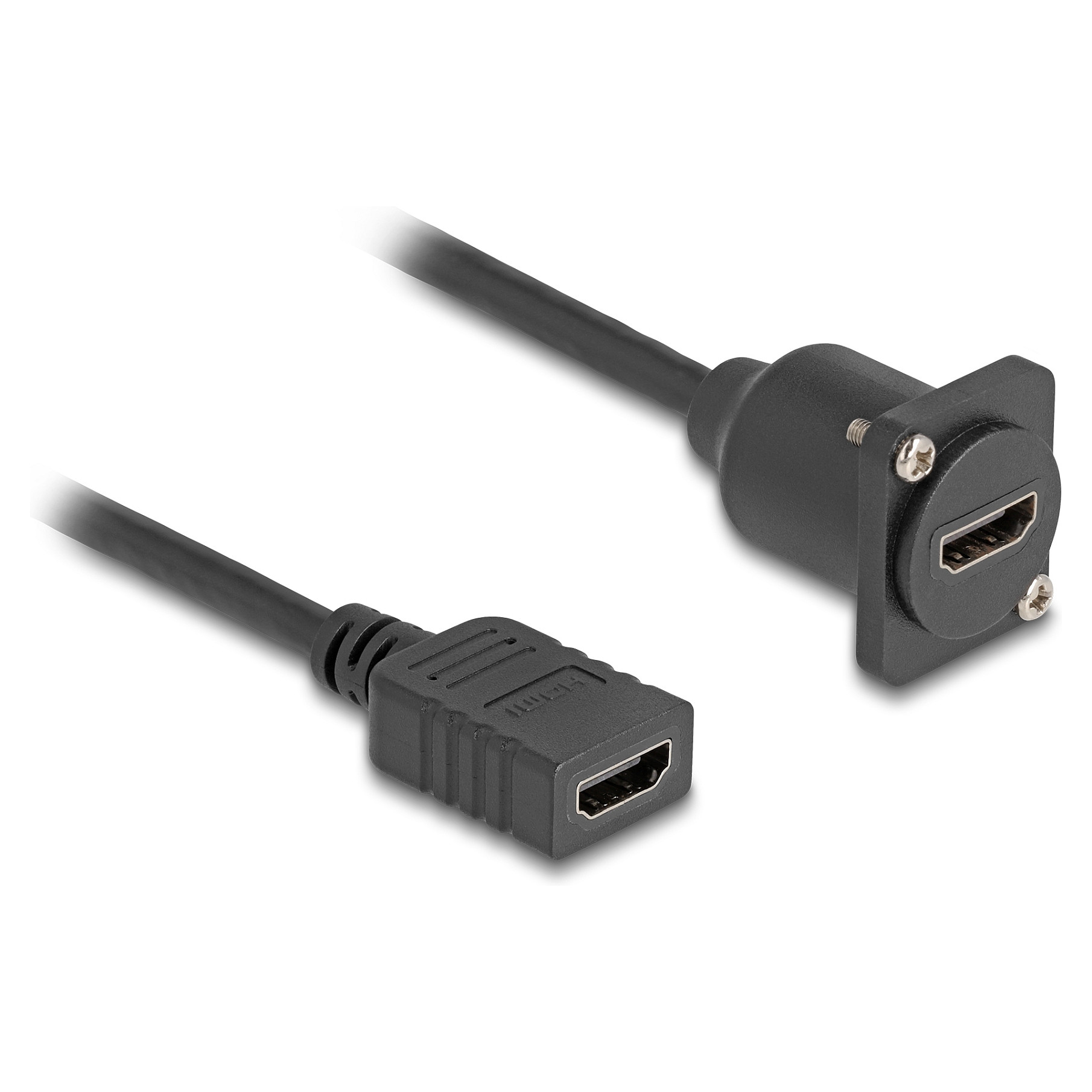 Delock D-Type HDMI produžni kabel (F/F), 20 cm (4K@60Hz, panel mount)-0