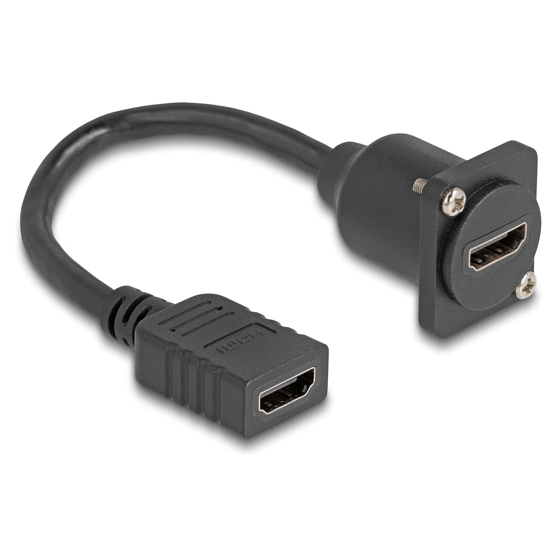 Delock D-Type HDMI produžni kabel (F/F), 20 cm (4K@60Hz, panel mount)-1