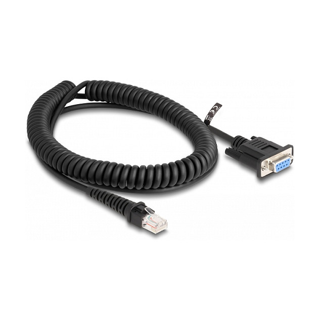 Spiralni kabel DELOCK RJ50 na D-Sub 9 (1.5 m, crni)