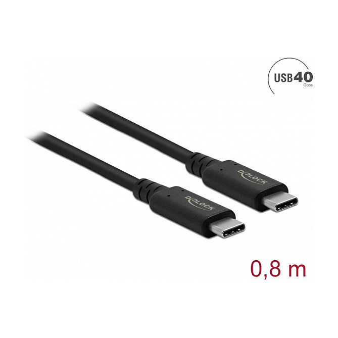 USB-C kabel DELOCK USB4 86979 (40 Gbps, 240W PD 3.1, 8K, 0.8m, koaksijalni)-1