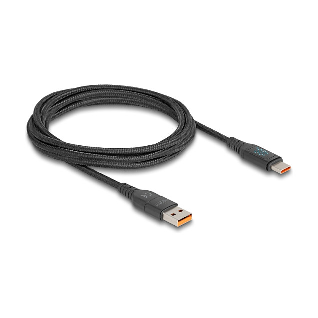 USB kabel DELOCK 88137 (USB-C na USB-C/A, PD 3.1 140W, LED zaslon, 1.2m)-1