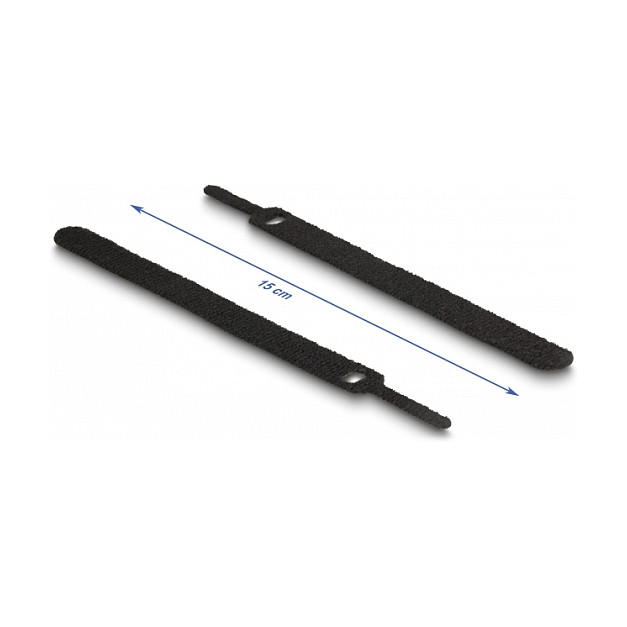 Set čičak vezica za kabele DELOCK 150 x 12 mm, 10 komada, crne-1